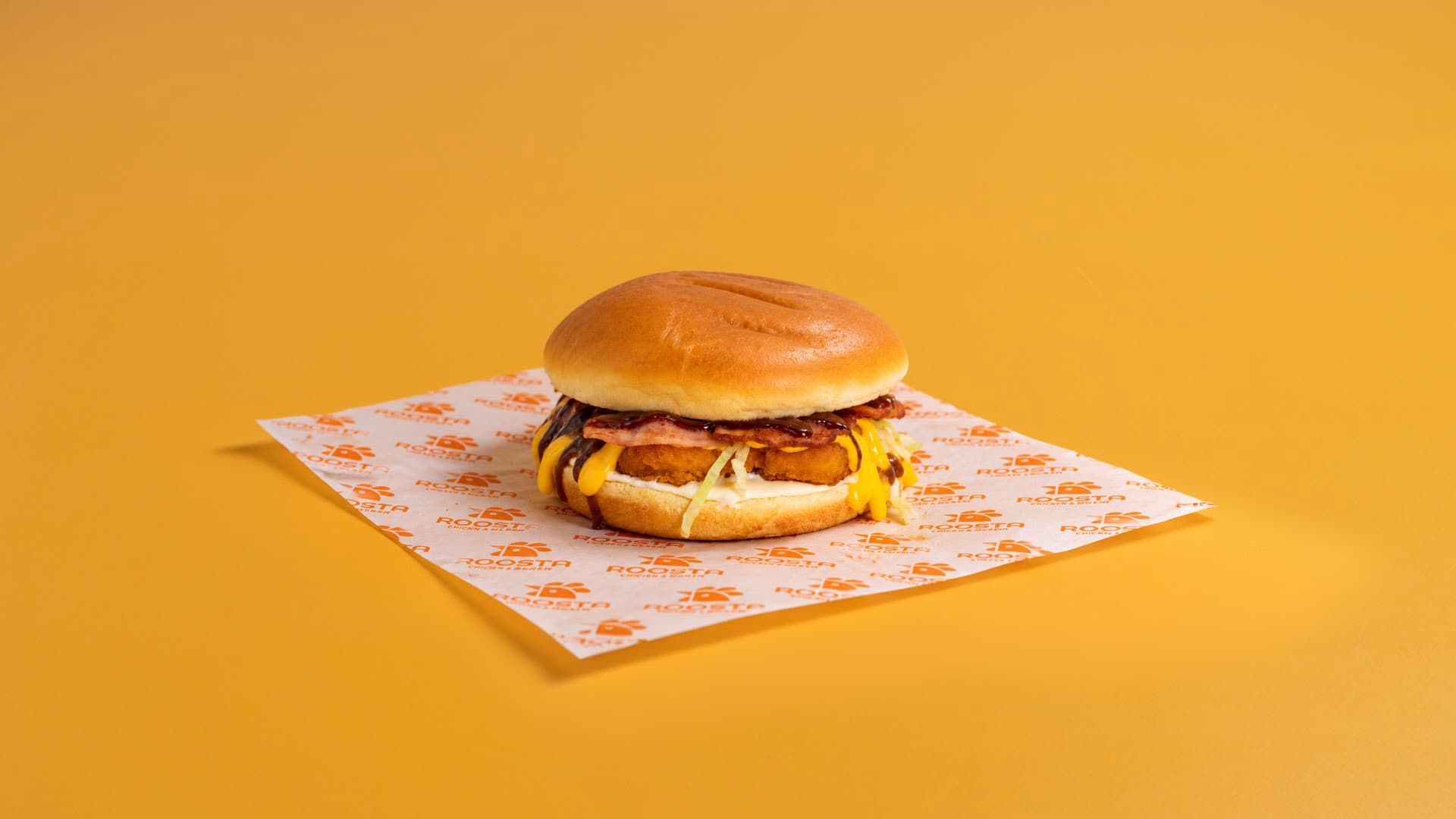 Crispy caramel burger — ROOSTA Fried Chicken Ζάκυνθος