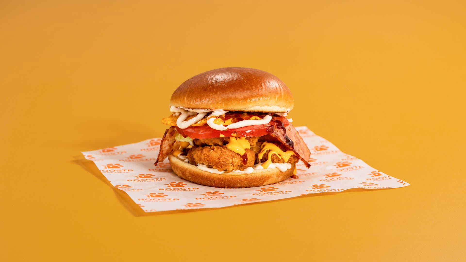 Double Roosta burger — ROOSTA Fried Chicken Ζάκυνθος